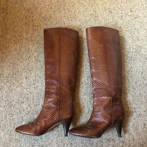 Loeffler Randall Faux Snakeskin Knee High Boots